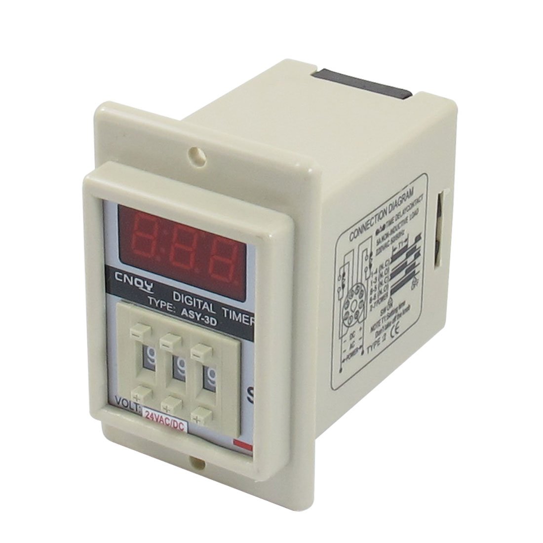 Relé de retardo ASY-3D de 8 pines temporizador digital 24V para cuadros eléctricos beige