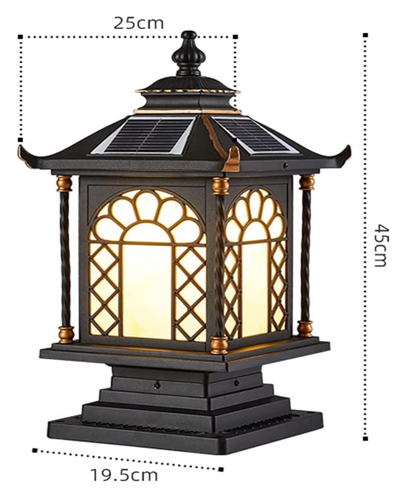 Lampy Zewnętrzne Na Słupach Oświetleniowych, Oświetlenie Dziedzińca, Lampa Solarna Na Słupku Ogrodzeniowym, Lampa Słupkowa, Lampa Bramowa, Lampa Zewnętrzna Na Zewnątrz, O(Wysokość: 45 Cm)