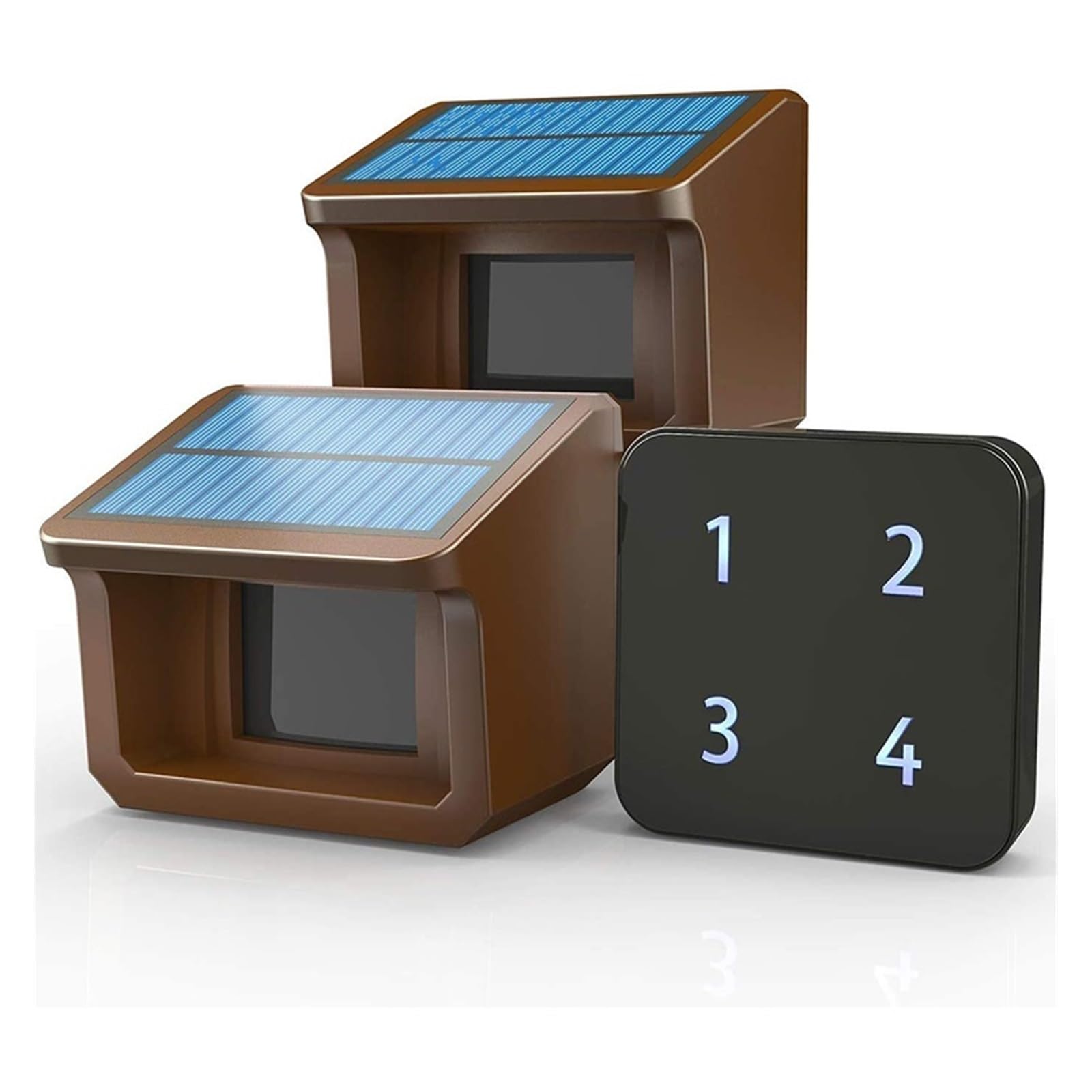 800 metri di allarme solare wireless for vialetto sensore movimento e rilevatore esterno resistente alle intemperie sicurezza fai da te per uso fai da te(KIT2)