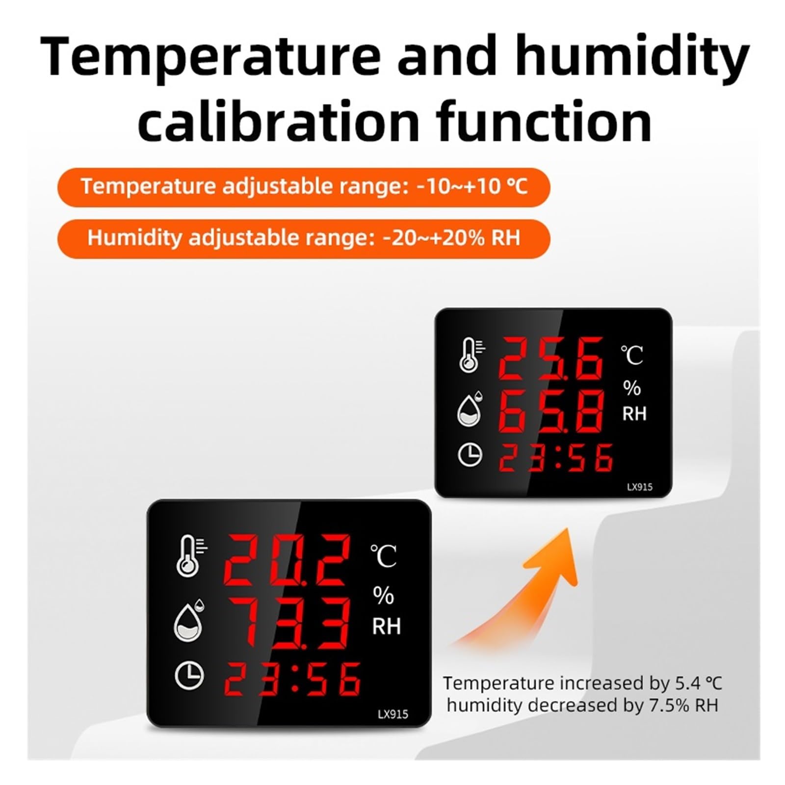 Poolthermometer Digitales Hygrometer Outdoor Indoor Sauna Thermometer Mit Alarm Digitale Wanduhr Temperaturmesser Und Sensor Einfach Zu Bedienen(LX915D)