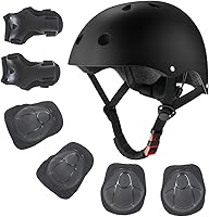 Vista 1 de Casco de bicicleta para niños de edades 2-14, casco de seguridad ajustable para niños pequeños con juego de equipo de protección, cascos