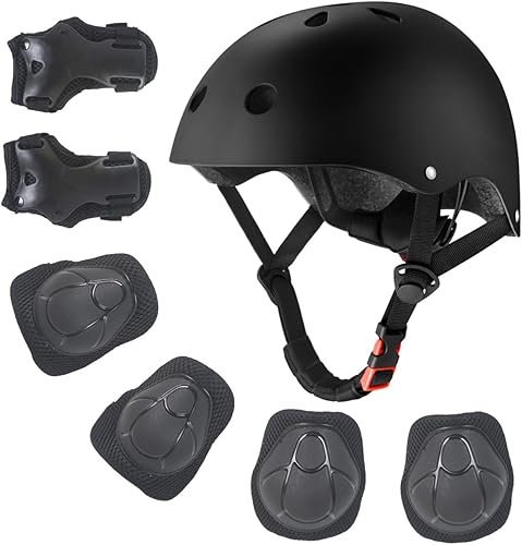 Casco de bicicleta para niños de edades 2-14, casco de seguridad ajustable para niños pequeños con juego de equipo de protección, cascos para
