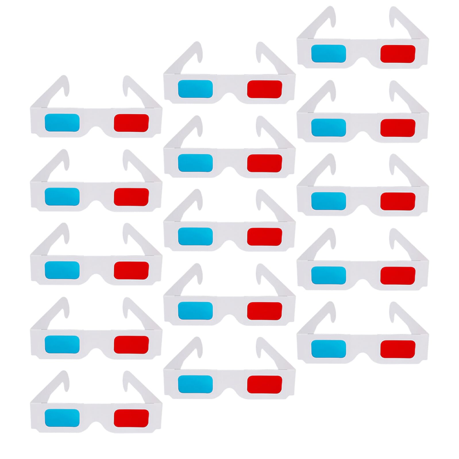 NUOBESTY 200 Pezzi Occhiali Anaglifici in Cartone Rosso e Blu Pieghevoli in Custodia Protettiva per Cinema Home Cinema e Eventi
