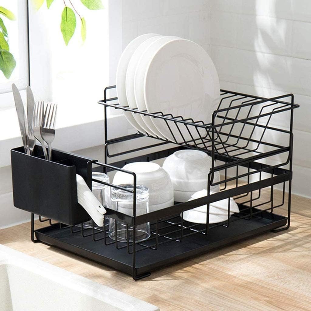 Dish Rack Dish Rack - Dish Drying Rack Dish Rack with Utensil Holder Cup Holder and Dish Drainer for Kitchen Counter Top