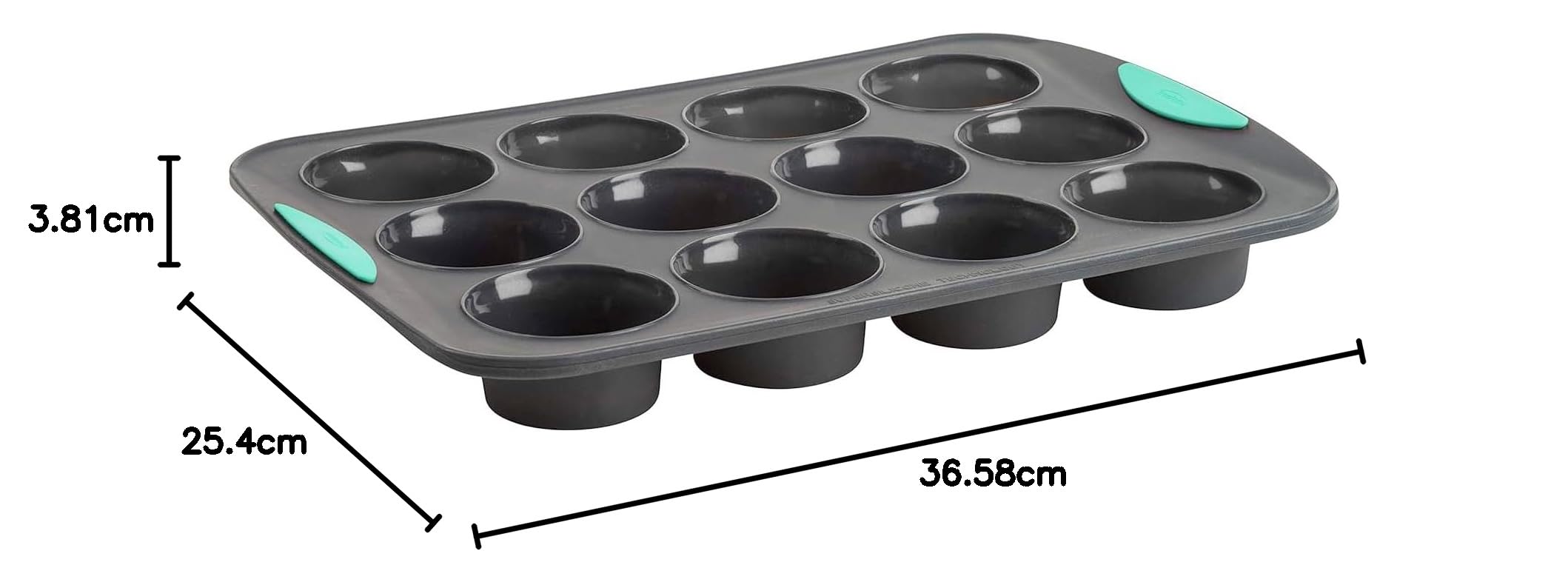 Trudeau Structure - Molde de silicona para magdalenas, 12 tazas, silicona flexible con forro duro para mantener la forma, antiadherente, sin BPA, apto para lavavajillas, resistente al calor hasta