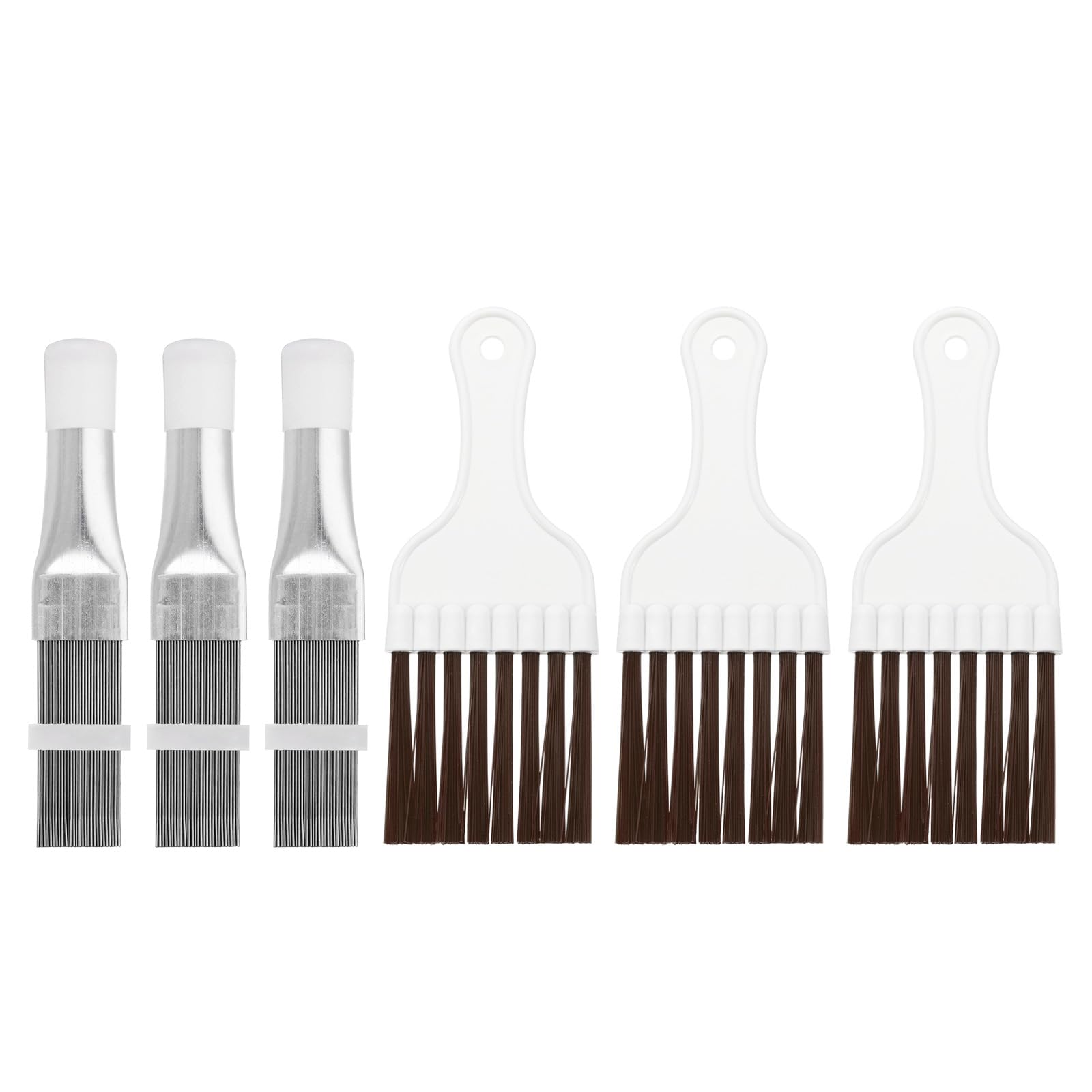 Kit De Nettoyage 3 Pièces Pour Climatiseur - Peigne à Ailettes Et Brosses Pour Condensateurs, Bobines - Acier Inoxydable Et Plastique
