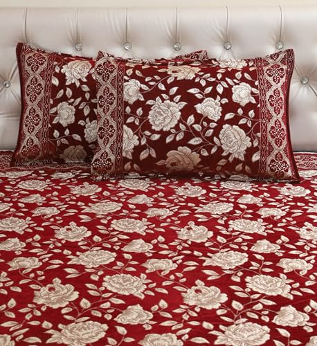 Image of Luxury Velvet Bedsheet | King Size Luxury Bed Sheet | Ultra Soft, Cozy & Warm Bedding for Bedroom | Hypoallergenic & Elegant Velvet Texture