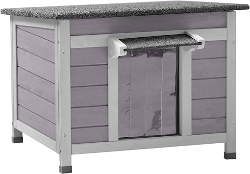 Outdoor Cat House Wooden Feral Cats Enclosures Kitten Shelter,Weatherproof Small Pet Outside Bunny Cage