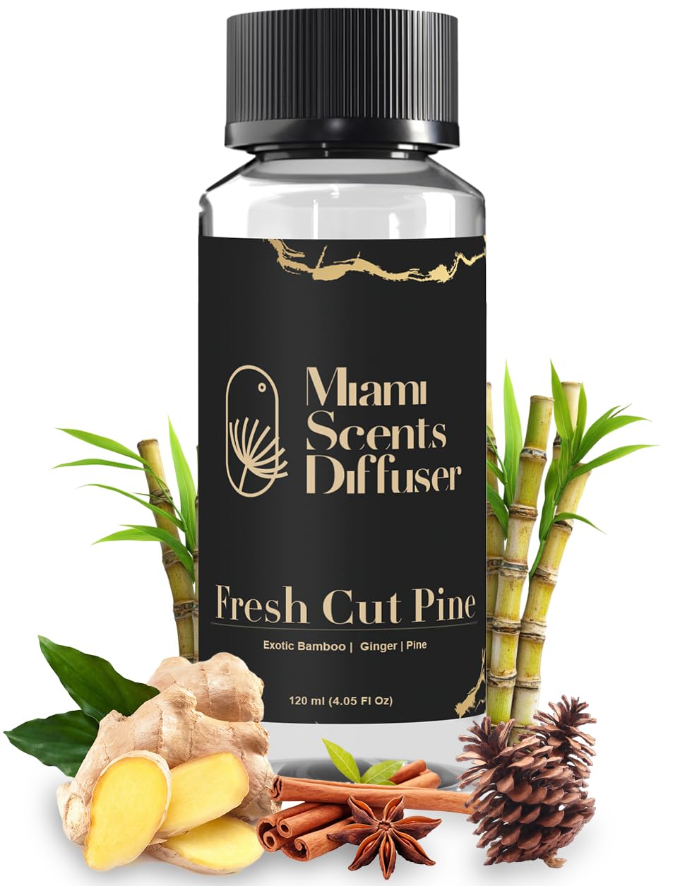 Cool Pine Essential Oil Refill Luxury Hotel Inspired - Long Lasting Aroma for Home & Commercial Diffuser - 120ml Fresh Blend of Exotic Bamboo,