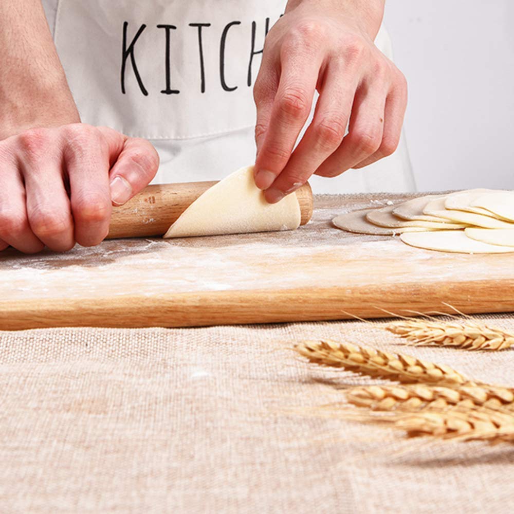 Mattarello in legno francese, conico, mattarello in legno di alta qualità, durevole, superficie liscia, ideale per pasta, pane, pizza, 35 cm,
