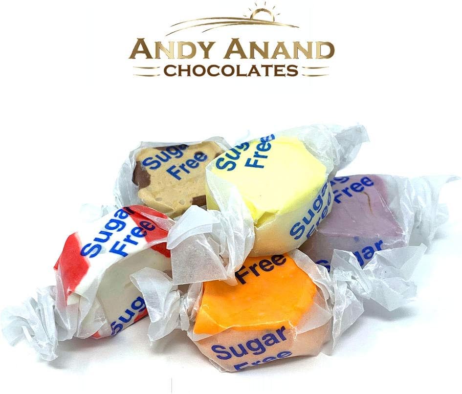 Andy Anand Sugar Free Salt Water Taffy, made the Old Fashioned way, Gift Boxed & Greeting Card Delicious-Sensational-Divine, Gourmet, Christmas Anniversary Holiday, Mothers Fathers Day (1 lbs)