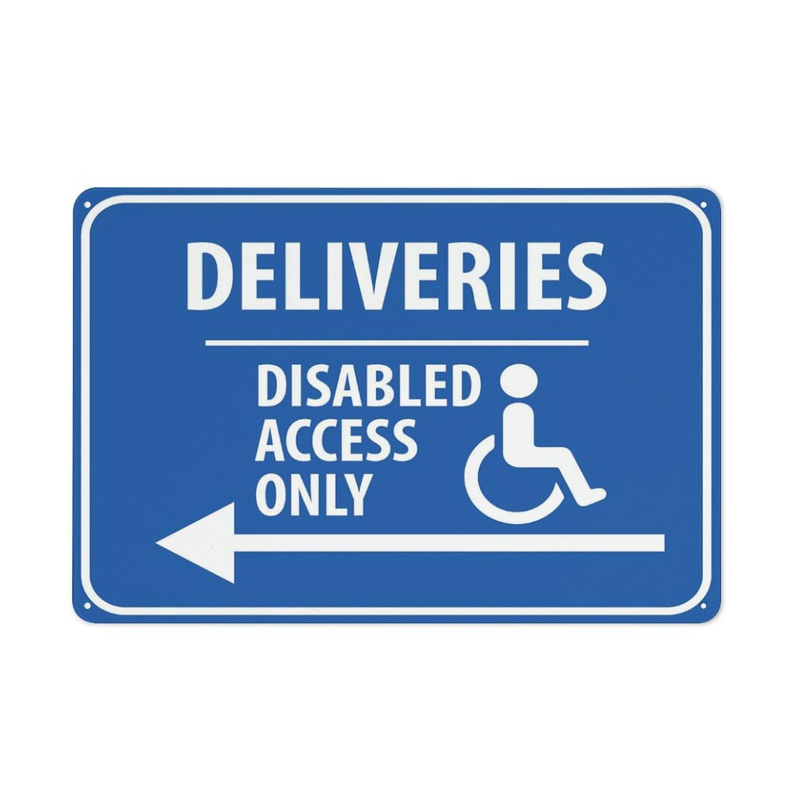 peiyeety Deliveries Disabled Access Only Left Arrow Sign Outdoor, Uv Printed Rust Free Aluminum 12x16 Inches,Yard Sign for Home, Business, Driveway Alert