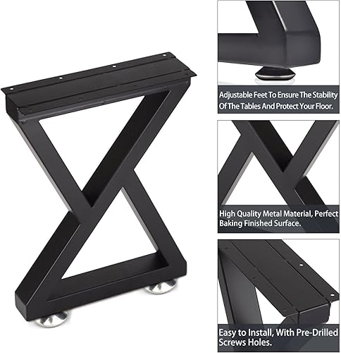 Miniatura 2 de Taelakeni - Juego de 2 patas de banco y mesa de café de metal de 16 pulgadas, color negro