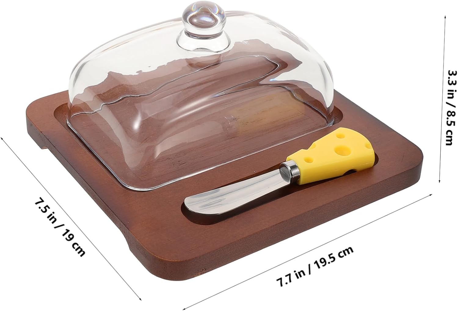 PRETYZOOM Butter Container with Lid Food Preservation Box for Refrigerator Deep Brown Tray with Dome Cutter for Safe Storage of Cheese and Butter