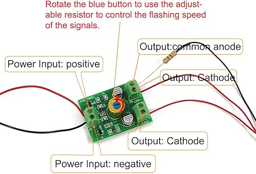 Miniatura 8 de JTD876RP - 1 juego de señales de tren de ferrocarrilpista de escala HO, 4 cabezales LED hechos + placa de circuito intermitente, luces de señal de