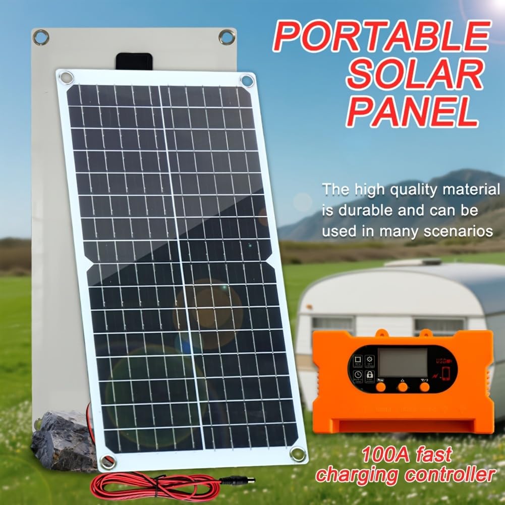 Ensemble de panneaux solaires monocristallins portables de 40 W avec contrôleur de charge rapide et port de type C pour le camping et la randonnée pour alimentation extérieure résistant aux