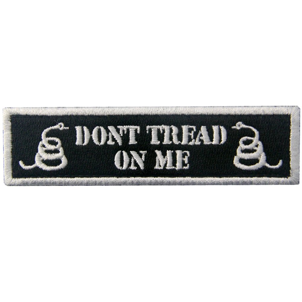 2 Toppe Ricamate Morale Patch "Don't Tread On Me" Serpente - Rifrangenti IR, Dimensioni 8x5 Cm, Con Fissaggio A Strappo