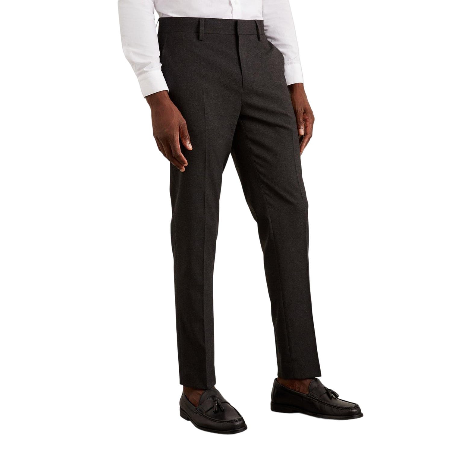 Burton Men's Charcoal Essential Slim Suit Trousers (32R) (Charcoal)