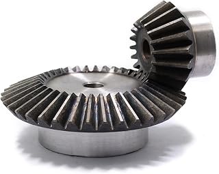 MKSIWSA Industry 1:2 Bevel Gear 3 Modulus 18T+36teeth Inner Hole 18mm 90 Degree Drive Commutation Steel Gears Screw M5 (Hole Diameter : 10mm with 18mm, Number of Teeth : 18T with 36T)