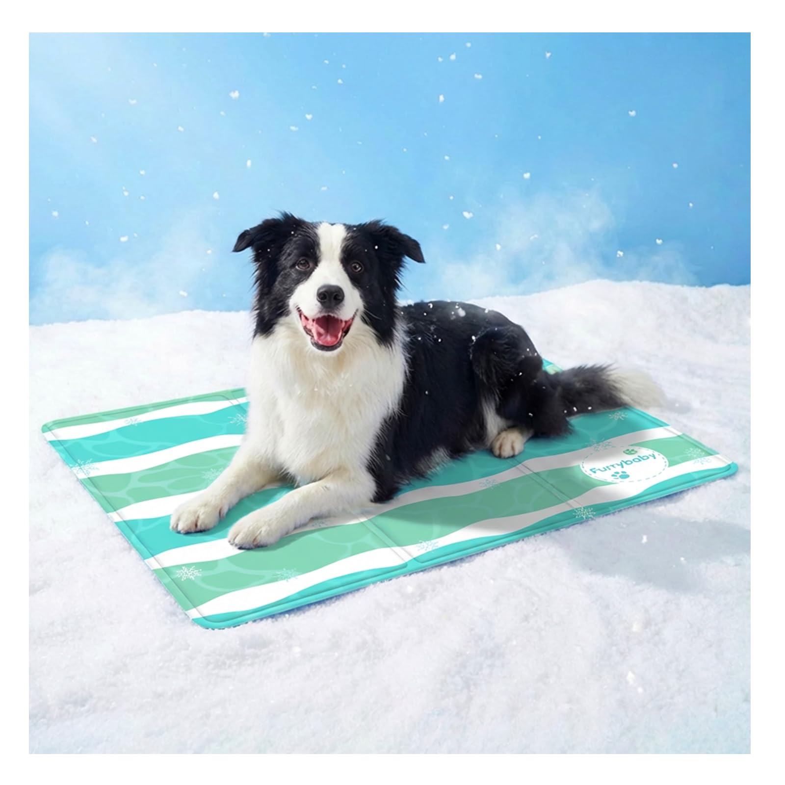 furrybaby Dog Cooling Mat for Large Dogs, Pet Cooling Mat Self-Cooling Mat for Cat, Gel Cool Mat No Need to Refrigerate or Freeze, Apply Indoors Outdoors Car(Stripes 50x90cm)