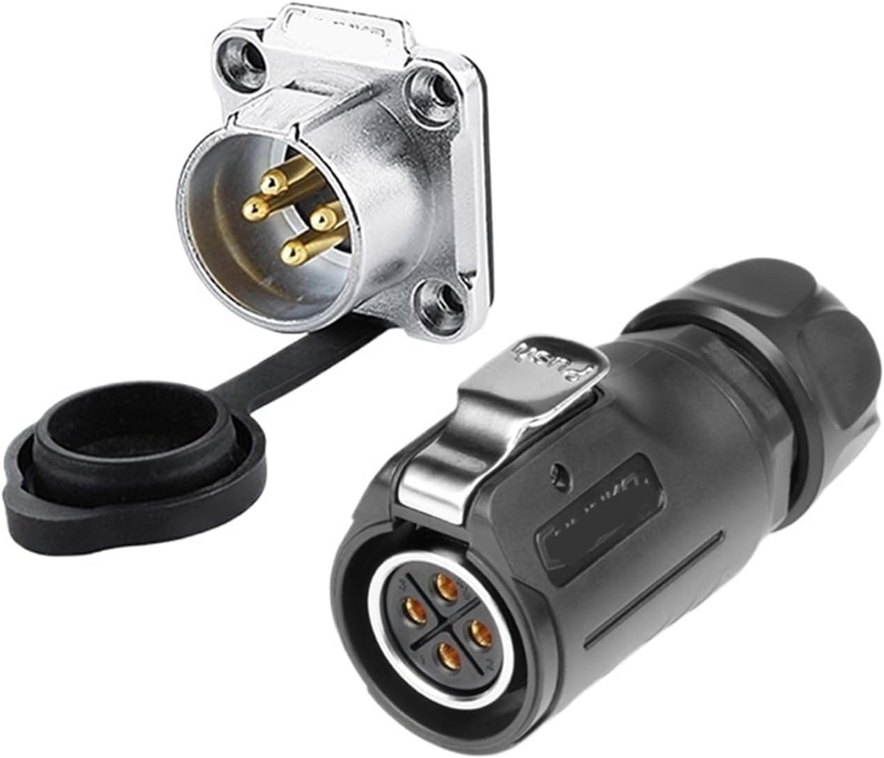 LP20 Industrial Aviation 4-pin Connector LED Power Cable Power Signal Pin(Male plug)