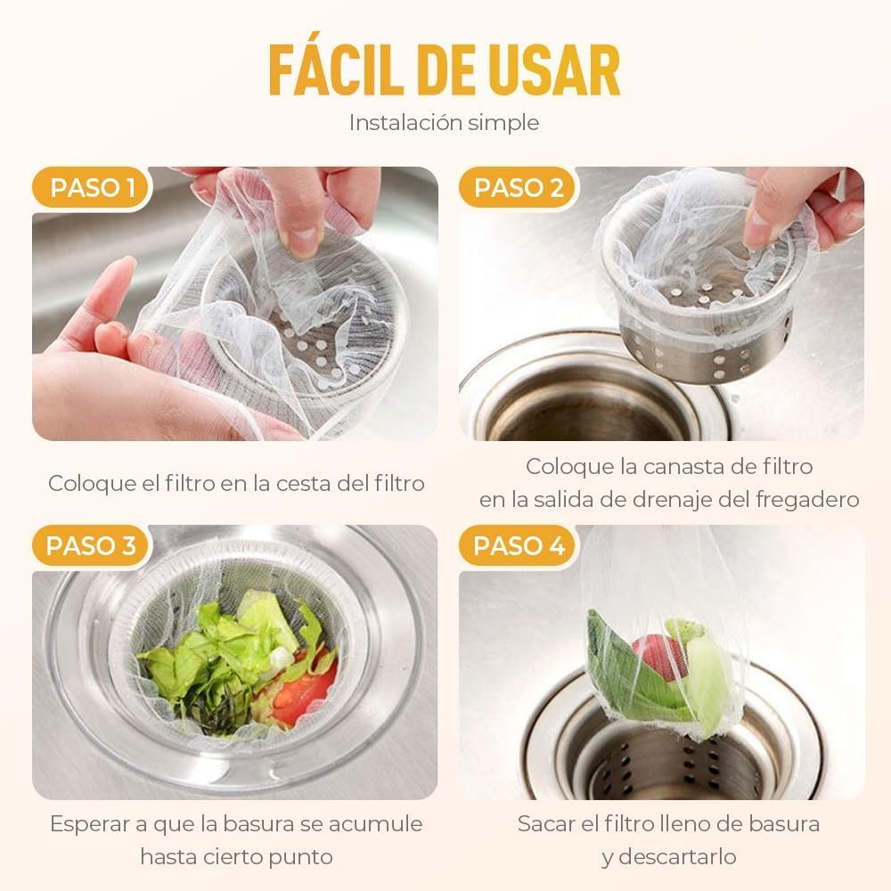 Kitchen Sink Strainer Mesh Bag- 100 PCS Disposable Sink Net Strainer Filter Bags for Sink Drain for Collecting Kitchen Food Waste Leftover Garbage