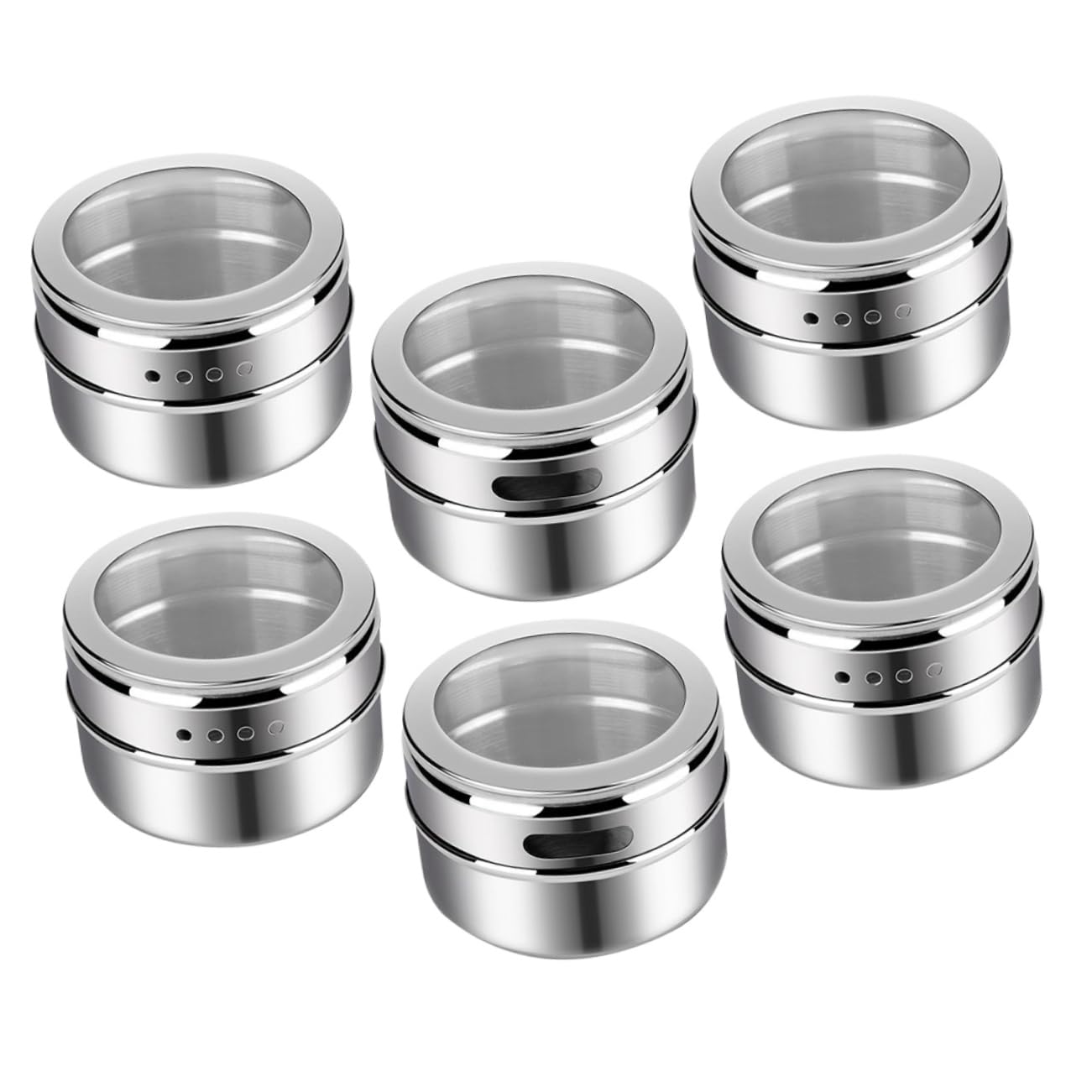 GRIRIW 6pcs Condiment Bottles Pepper Spice Transparent Lid Storage Jars for Seasoning Pepper Shaker Can