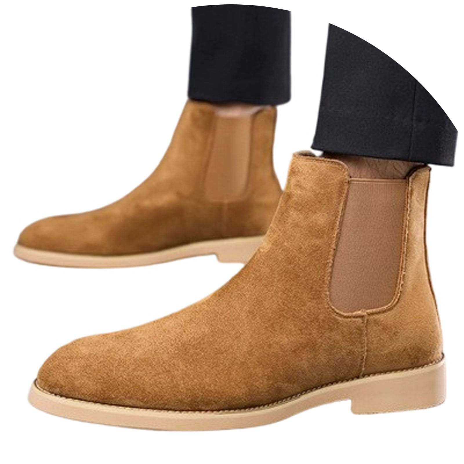 Generisch Botas Chelsea para hombre de ante con diseño elástico