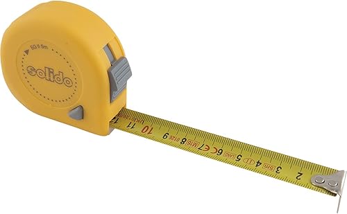 Solido Bandmaß | Maßband | Rollmeter, 3m mit Gürtelklemme, Aufrollsystem und Fes