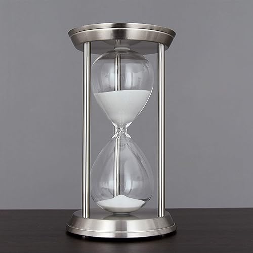 BOSUGE, Reloj de arena giratorio tono latón, 15, 30, 60 minutos, temporizador de arena de metal para arena, regalo vintage para decoración del hogar