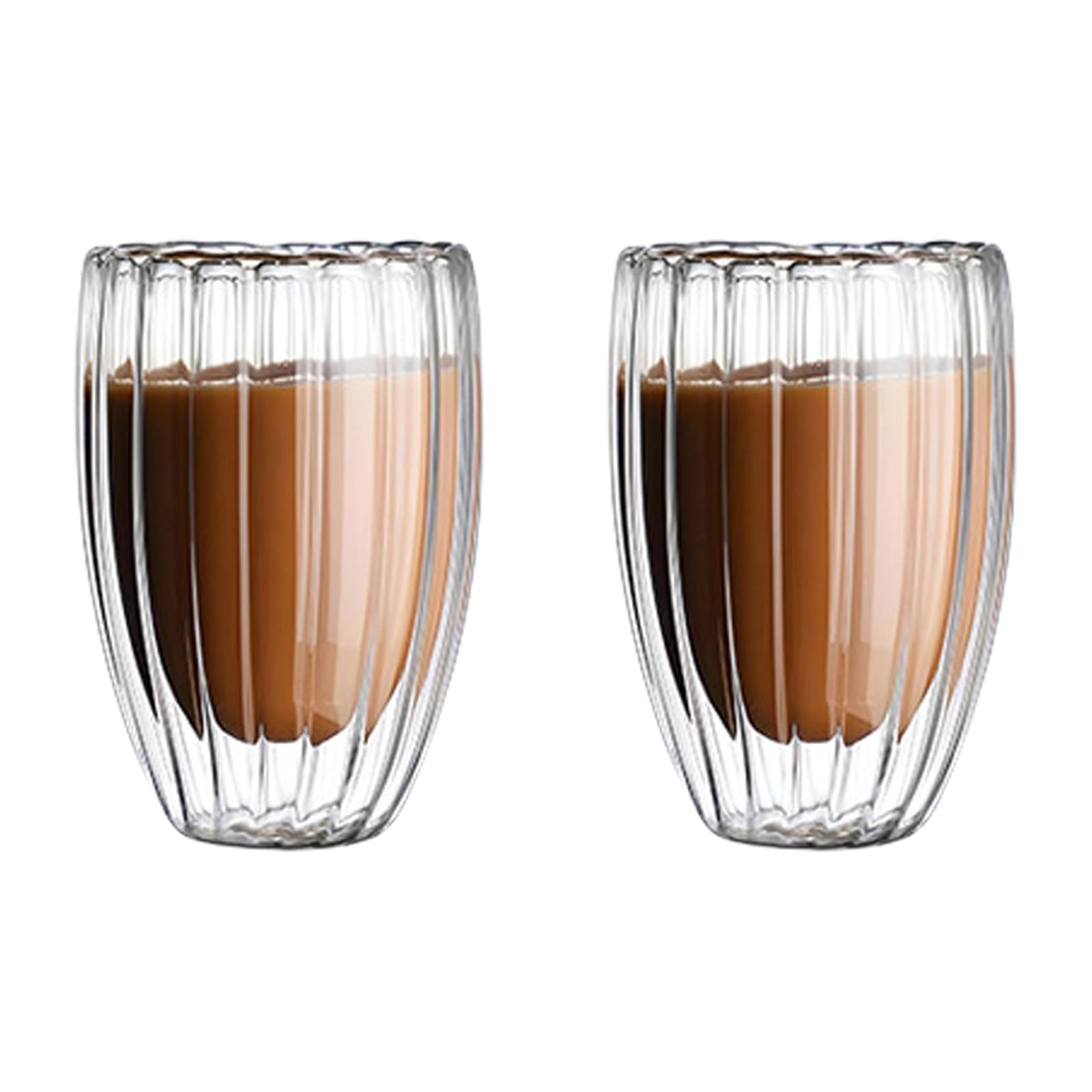 Tsophreniq Of 2 High Temperatures Resistant Borosilicate Glass Tumblers with Double Wall for Safe and Efficient Drinking Safe Drinkware