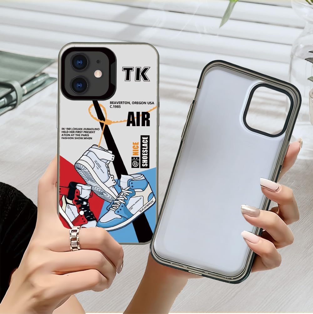 Cool Vintage Sneakers Case Compatible with iPhone 11 for Boys Men, Hot Off Classic Sport Shoes White Red Blue, Non-Slip Shockproof Protective Rubber Phone Cover - Image 4
