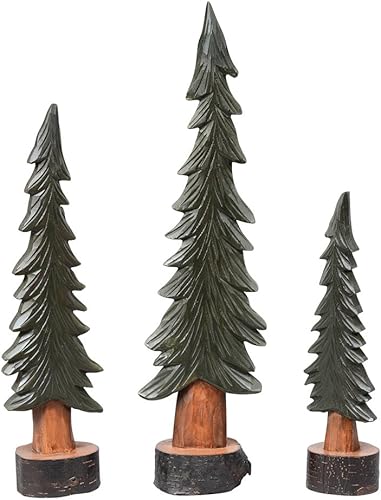 Pinos tallados en madera (juego de 3)