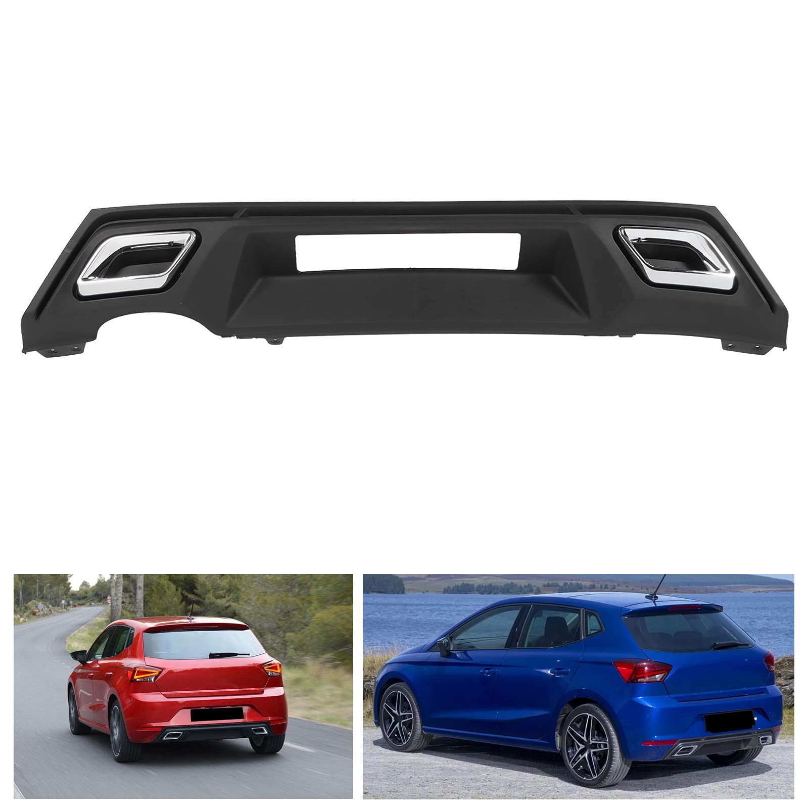 Pilipane Alerón Difusor De Parachoques Trasero Negro Mate, Exterior Agresivo del Automóvil, Alerón Inferior del Parachoques para Darle Estilo, Se Adapta A Seat Ibiza MK5 6F 2017-2021