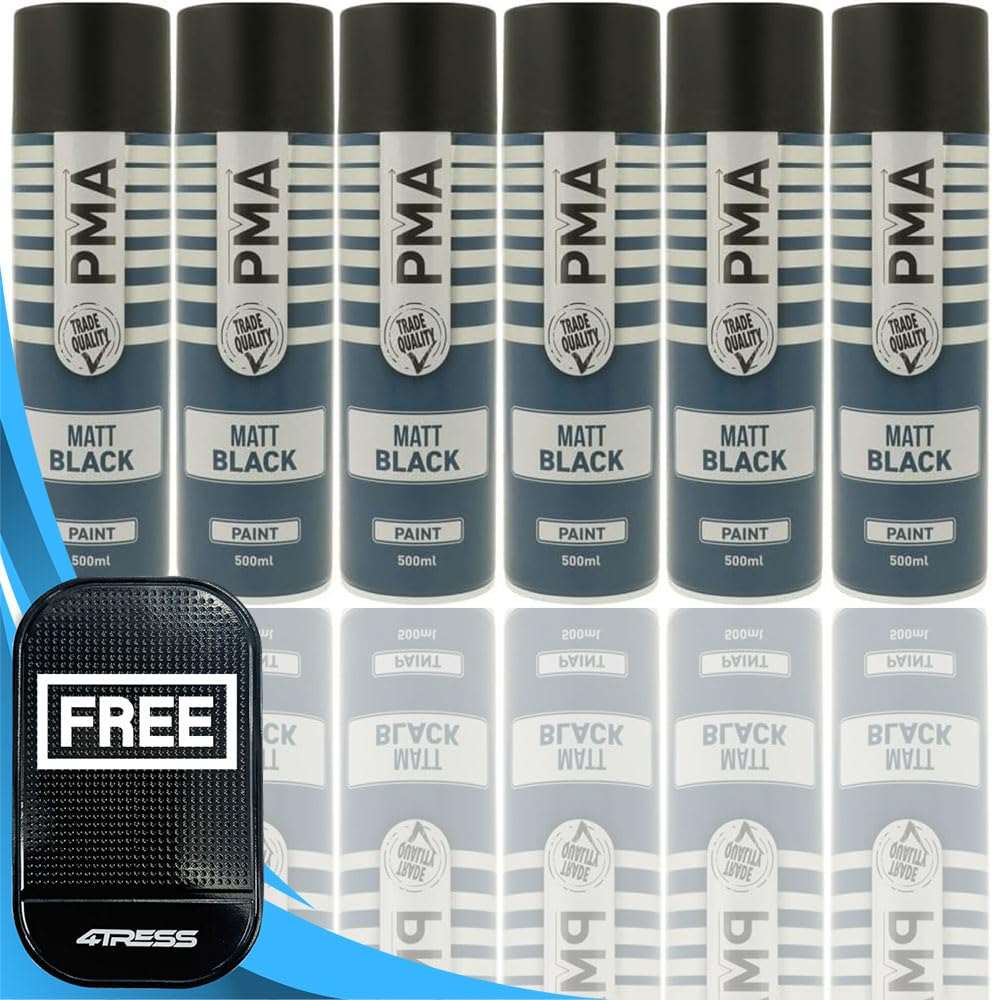 4TRESS PMA 6 x MATT BLACK SPRAY PAINT 500ML Non-Slip Dash Mat(4T-PCPA1001)