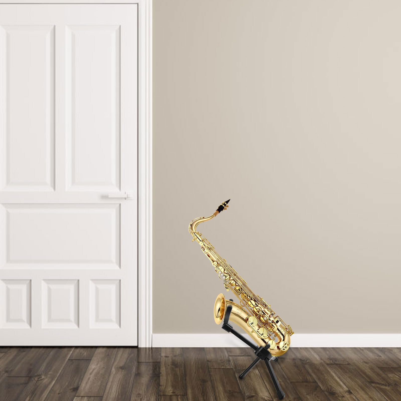 Veemoon Saxophonständer Altsaxophon Metall Klappbar Stabil mit Aufbewahrungstasche für Zuhause und Bühne