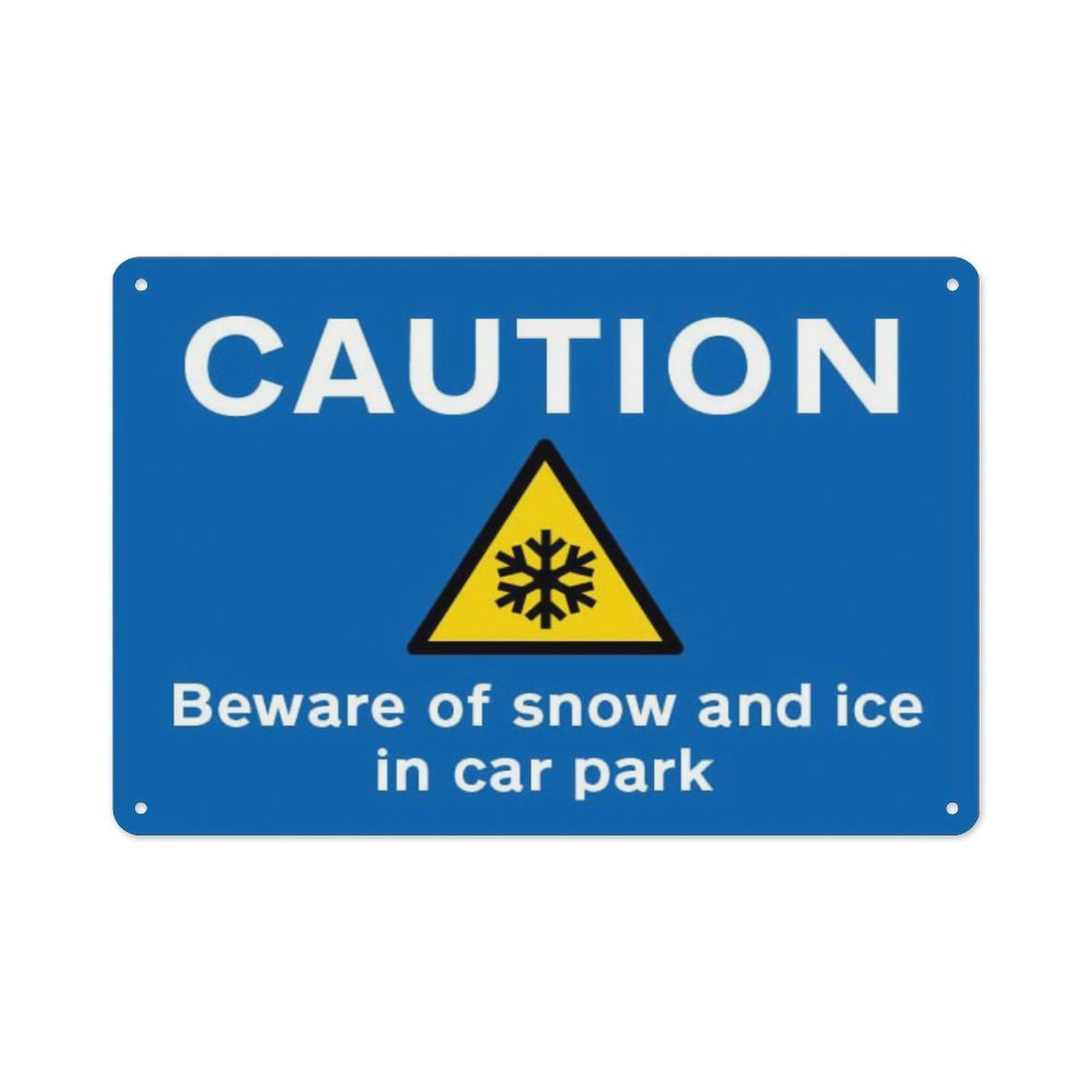 peiyeety Caution Beware Of Snow And Ice In Car Park Aluminum Tin Warning Signs For Home Outdoor Garden 8X12 Inches