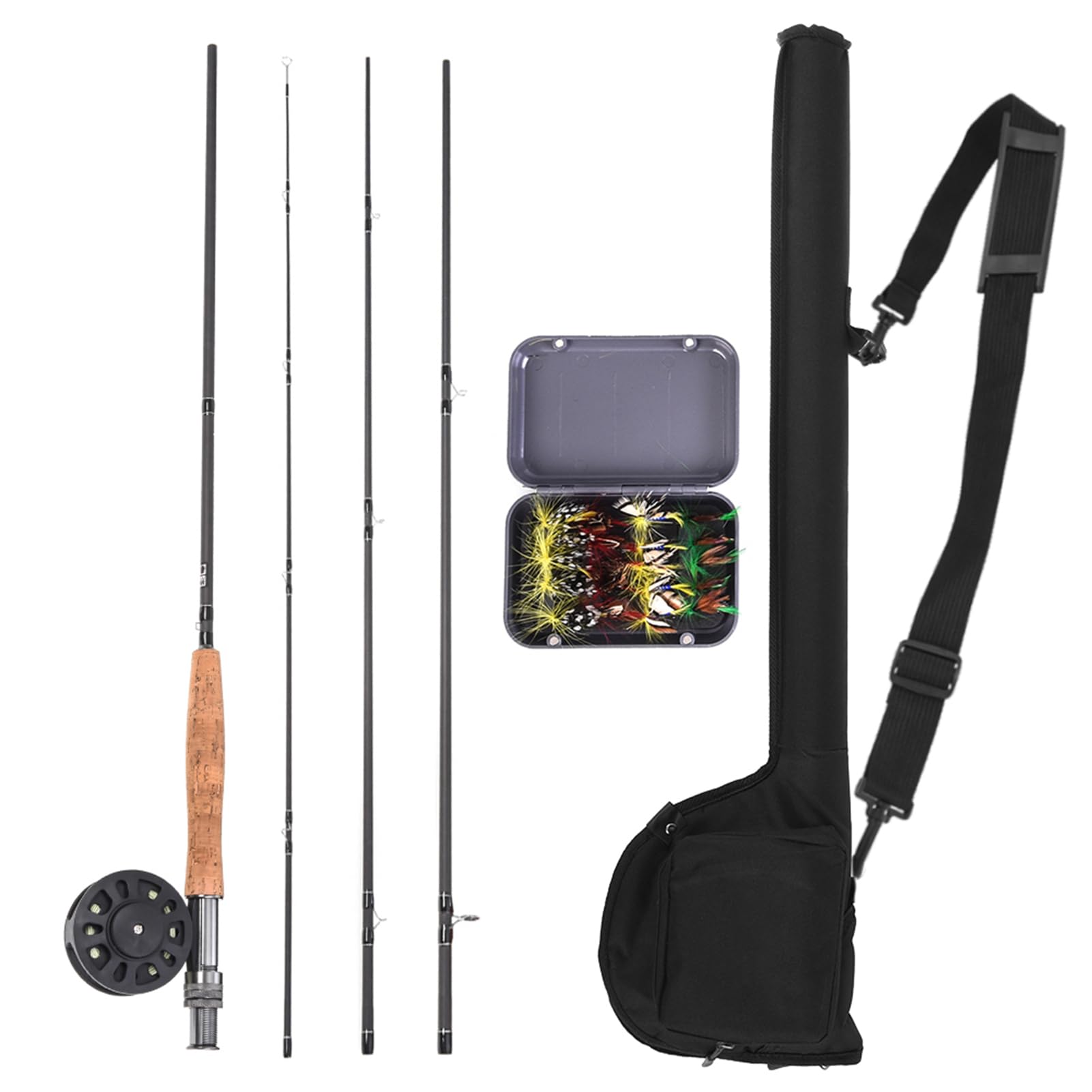 Fliegenfischer-Ruten- und Rollen-Kombi-Starter-Set, Leichte Karbonfaser-Fliegenrute, 9 Fuß, Komplettpaket für Anfänger und Profis (4-5)