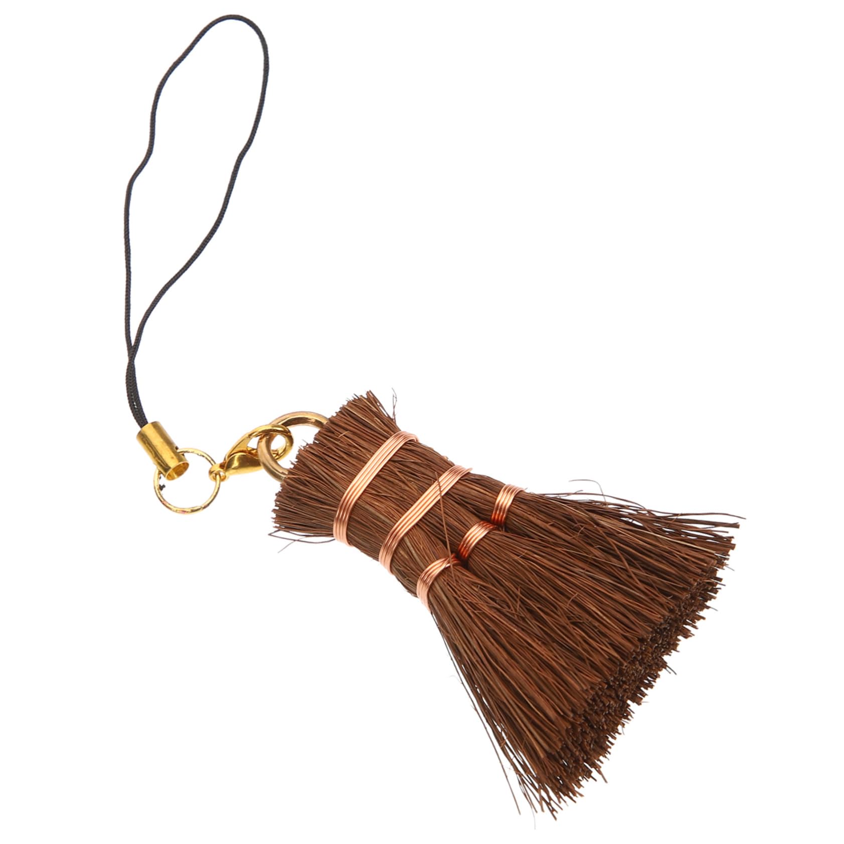 KOMBIUDA Small Broom Pendant Tea Cup Duster Keyboard Brush Tea Ceremony Supplies Mini Palm Broom Small Palm Broom Mini Broom Desk Cleaning Brush Tea Ceremony Broom Desktop Broom Brown Silk