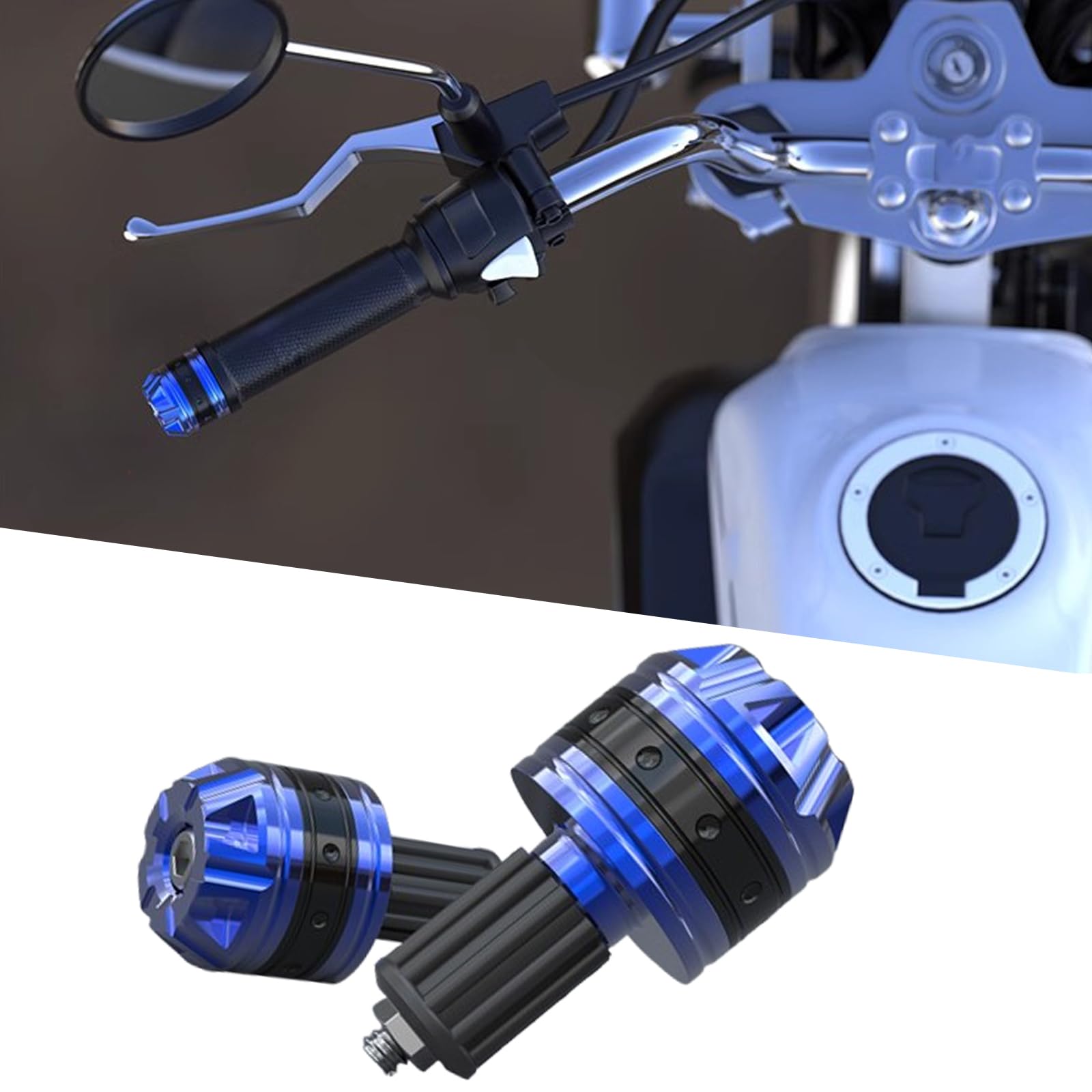 Tapones De Manillar De Motocicleta para Sabre 2010 2011 2012 2013 2014 2015 2016 Y 2017. Tapón De Manillar De Motocicleta De Aleación De Aluminio Antideslizante Extremos De Manillar B Azul.