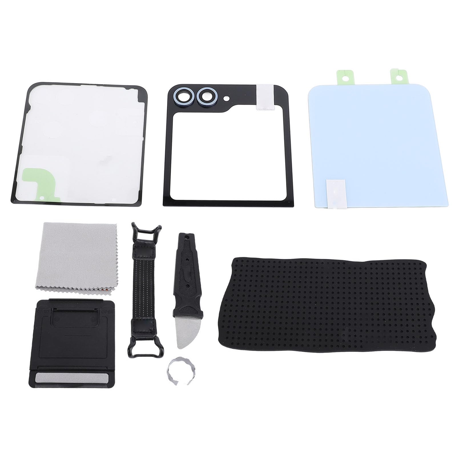 ciciglow Rear Back Glass Replacement for Z Flip 6 5G F741, Flip Phone Replacement Door Housing Back Cover with Pre Installed Camera Lens Repair Tool