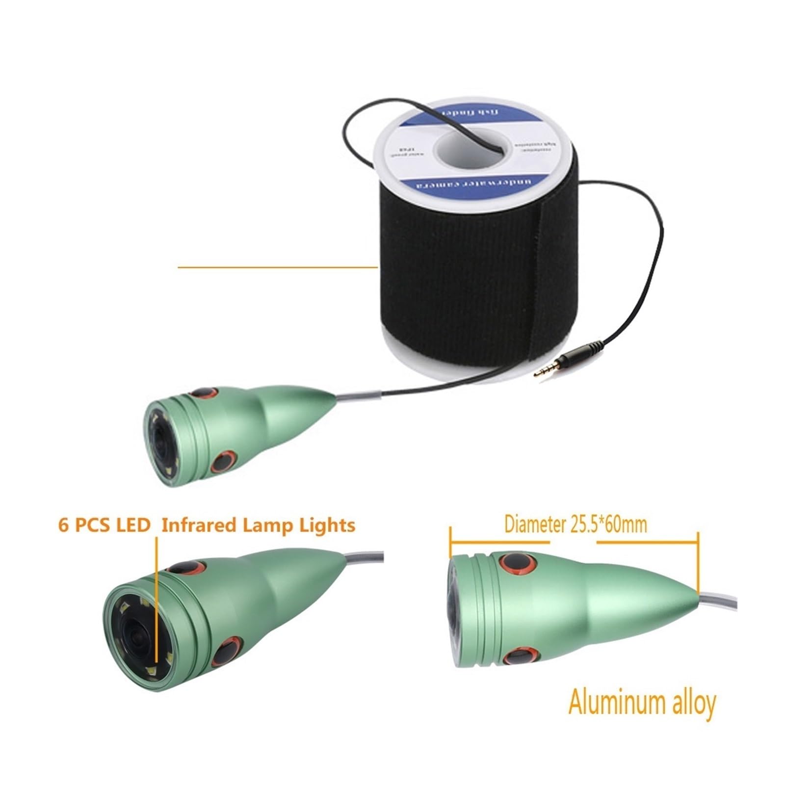 Buscador de Peces, Buscador de Peces portátil con Monitor LCD IPS 4,3 Pulgadas y 6 cámaras Pesca visión Nocturna LED for submarina en Hielo Invierno(30m Cable)
