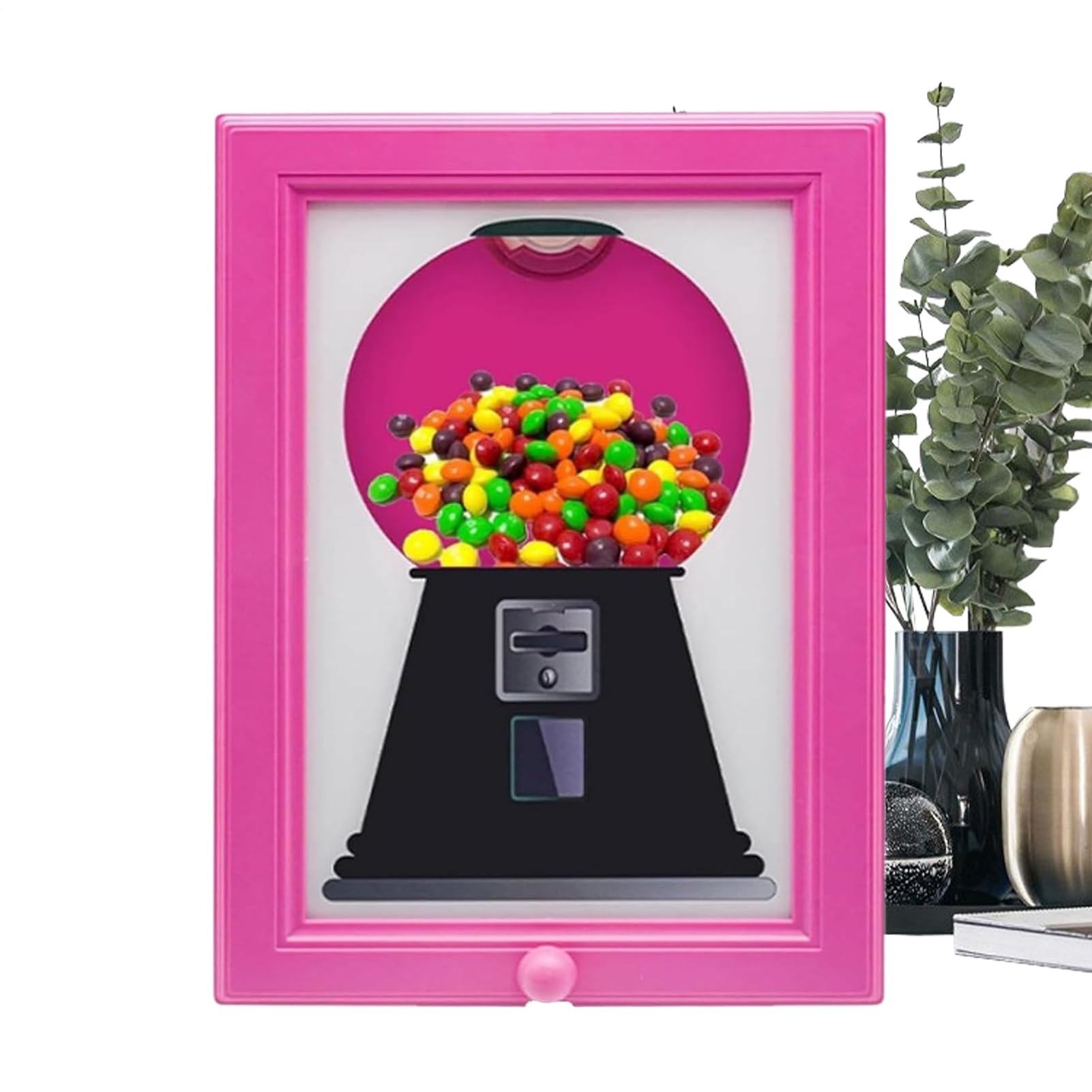 Generisch Handy-Candy Frame, Bilderrahmen Mit Süßigkeiten-Spender Für Kinder, Kreative Wandbilderrahmen-Dekorationen, Hängender Süßigkeitenspender & Kaugummi-Maschine Bilderrahmen