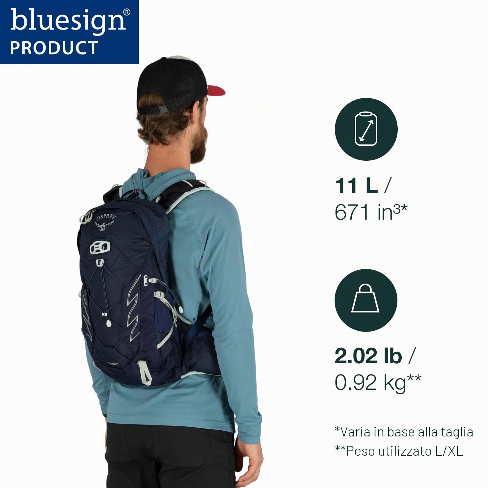 Osprey Talon 11 Zaino da Hiking per Uomo, Eclipse Grey - S/M
