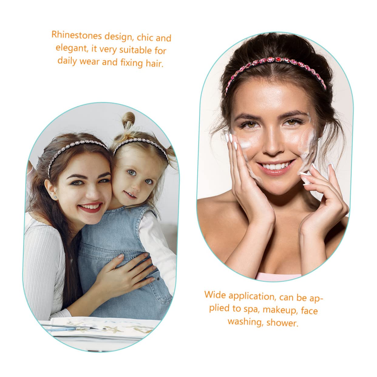 POPETPOP 10pezzi Fascia Per Con Punte Cerchietto Nonslip Con Strass Per Donna Accessorio Elegantper Makeup e Cura Della Colori Misti Per Spa e Uso Quotidiano