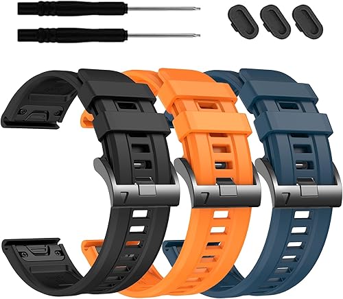 EZMVZKU Correas Easyfit de 1.024 in para Garmin Fenix 8 AMOLED8 Pro 2.008 in7X7XPro Sapphire Solar Watchands Reemplazo para Fenix 6X6X Pro5X5X