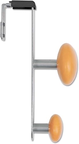 Alba over-the-panel Escudo gancho para cubĂculos o particiones, color plateado metálico y luz madera Alba over-the-panel Escudo gancho para cubĂculos o particiones, color plateado metálico y luz madera