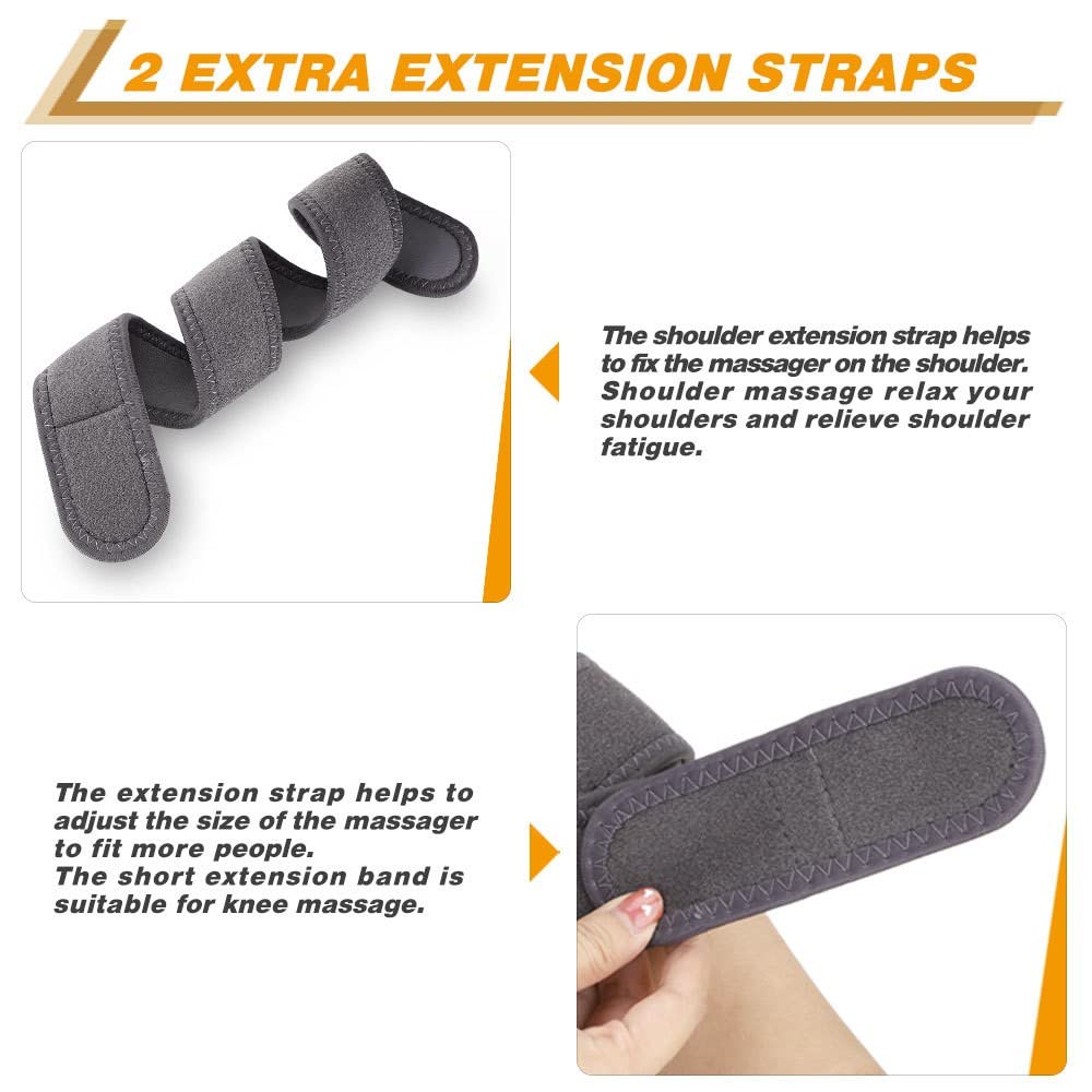Masajeador Rodilla Calentado, Envoltura Soporte Hombro Calefacción con Masaje, Almohadillas Térmicas Vibración para Relajar Codo Hombro Rodilla, Máquina Masaje Inalámbrica A