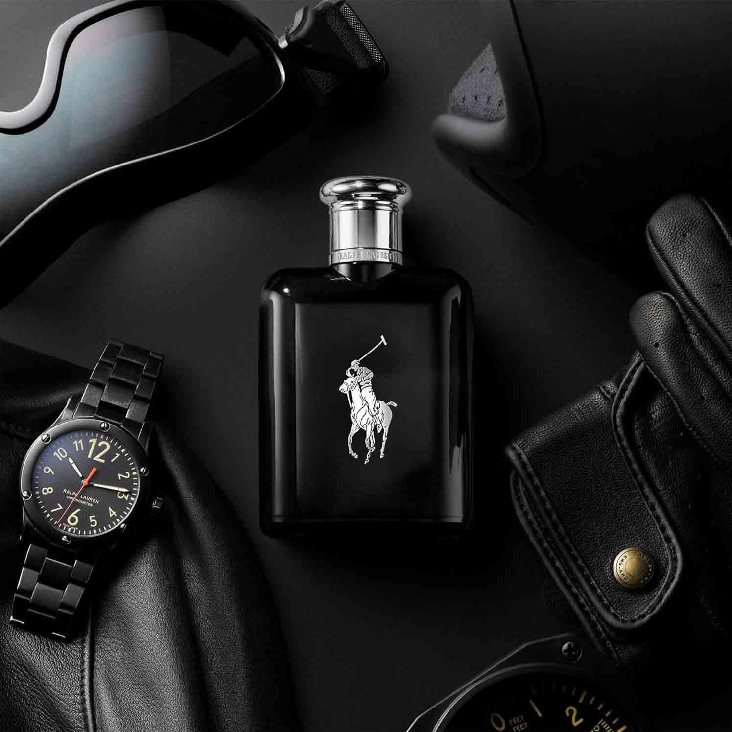 Ralph Lauren Polo Black Eau de Toilette Uomo, Profumo da Uomo Legnoso e Aromatico, Fragranza Fresca a Tonificante, Note di Patchouli e Fava Tonka, A Lunga Durata, Profumo di Lusso da Uomo, 125 ml