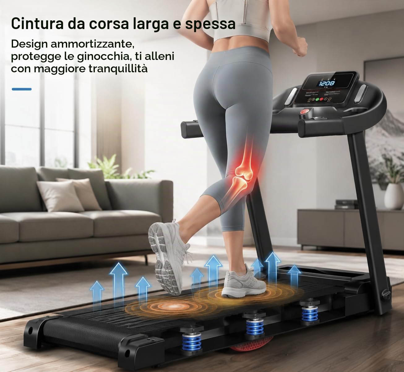 Xyphoril Tapis Roulant Pieghevole con Inclinazione Manuale 5%-10%-15%, Motore Brushless 3.0HP, Velocità 14KM/H, Superficie di Corsa 103×39CM, 12 Programmi, Sensore di Frequenza Cardiaca, Portata 140KG